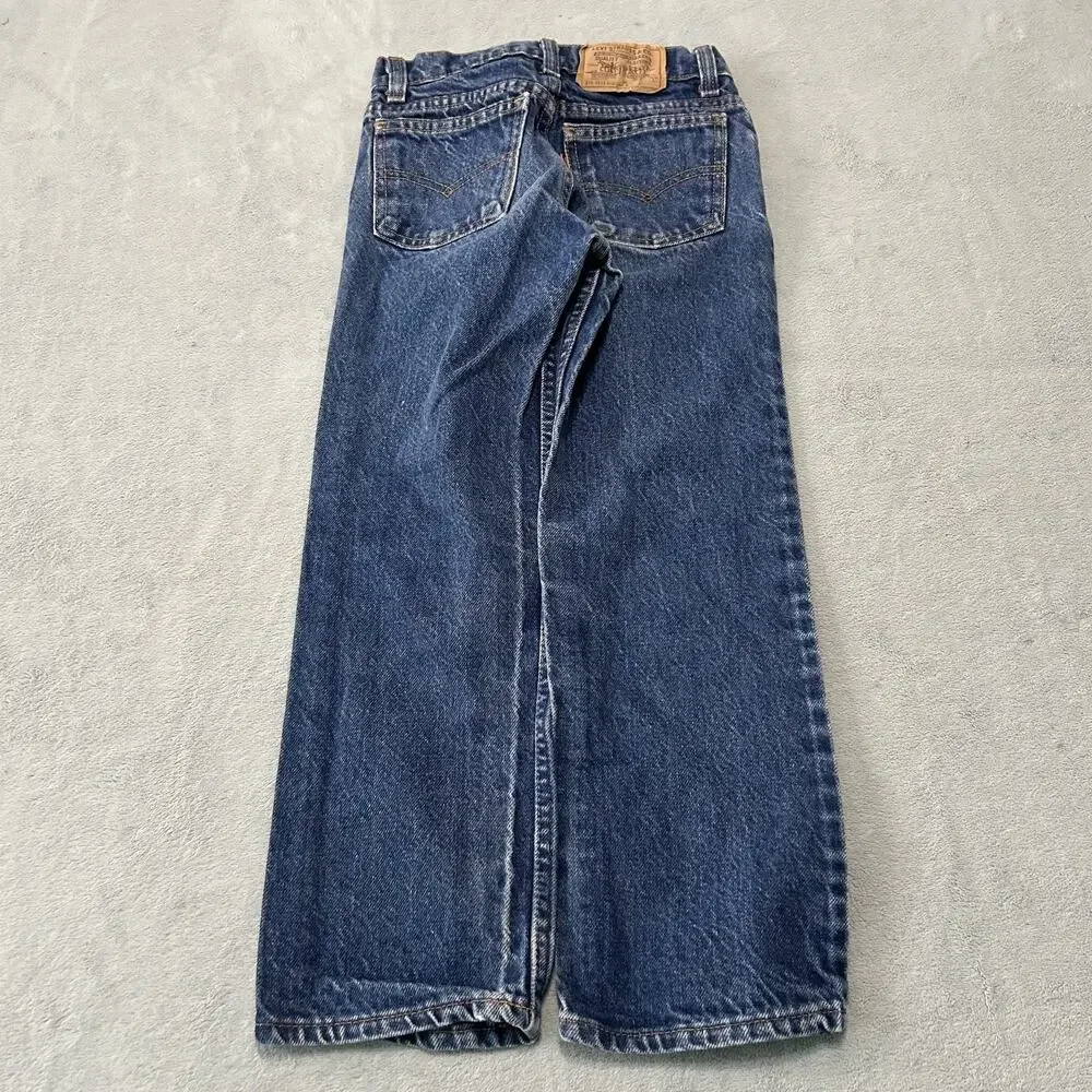 Vintage 70s Levis 562 Orange Tab Jeans Youth 8 22x21 Straight Leg Made In USA